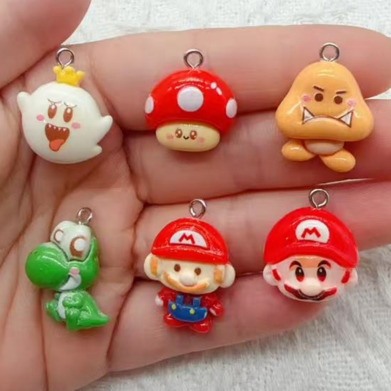 Resin Craft Projects - 10 Stück Cartoon-Anhänger aus Kunstharz, DIY-Schmuckherstellung,