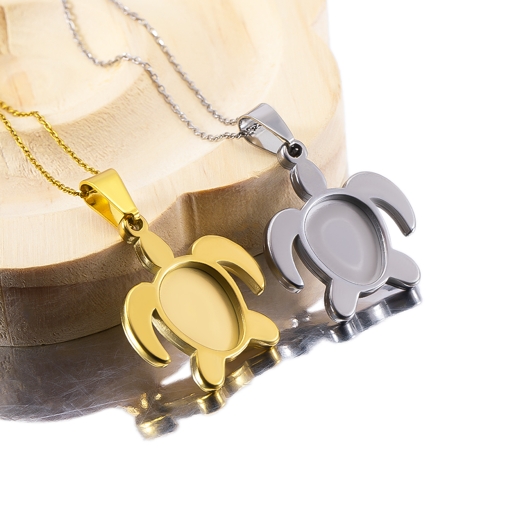 Bezels Set Pendant - 1 Stück 5 Stück Edelstahl Vergoldete