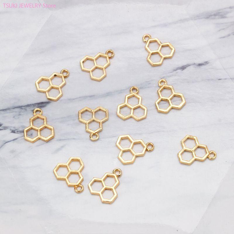62KE 10x/Set Goldwabenanhänger – Bezels Set Pendant Bewertung und Preis