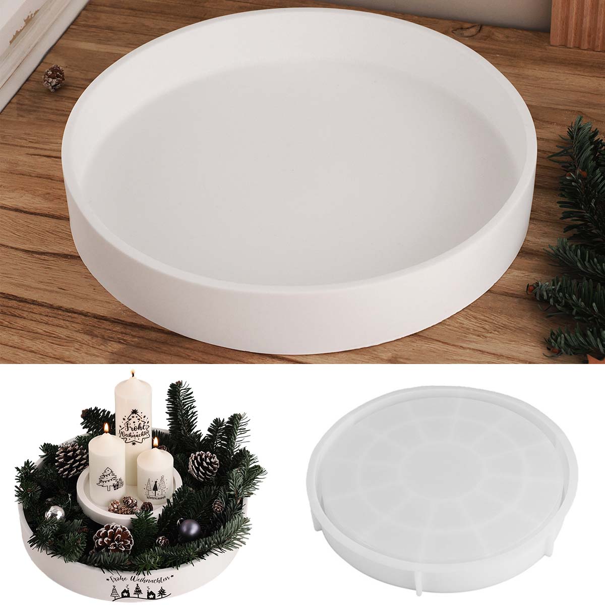 Beton Runde Kerze Schüssel Sch – Coaster Mold Round Bewertung und Preis